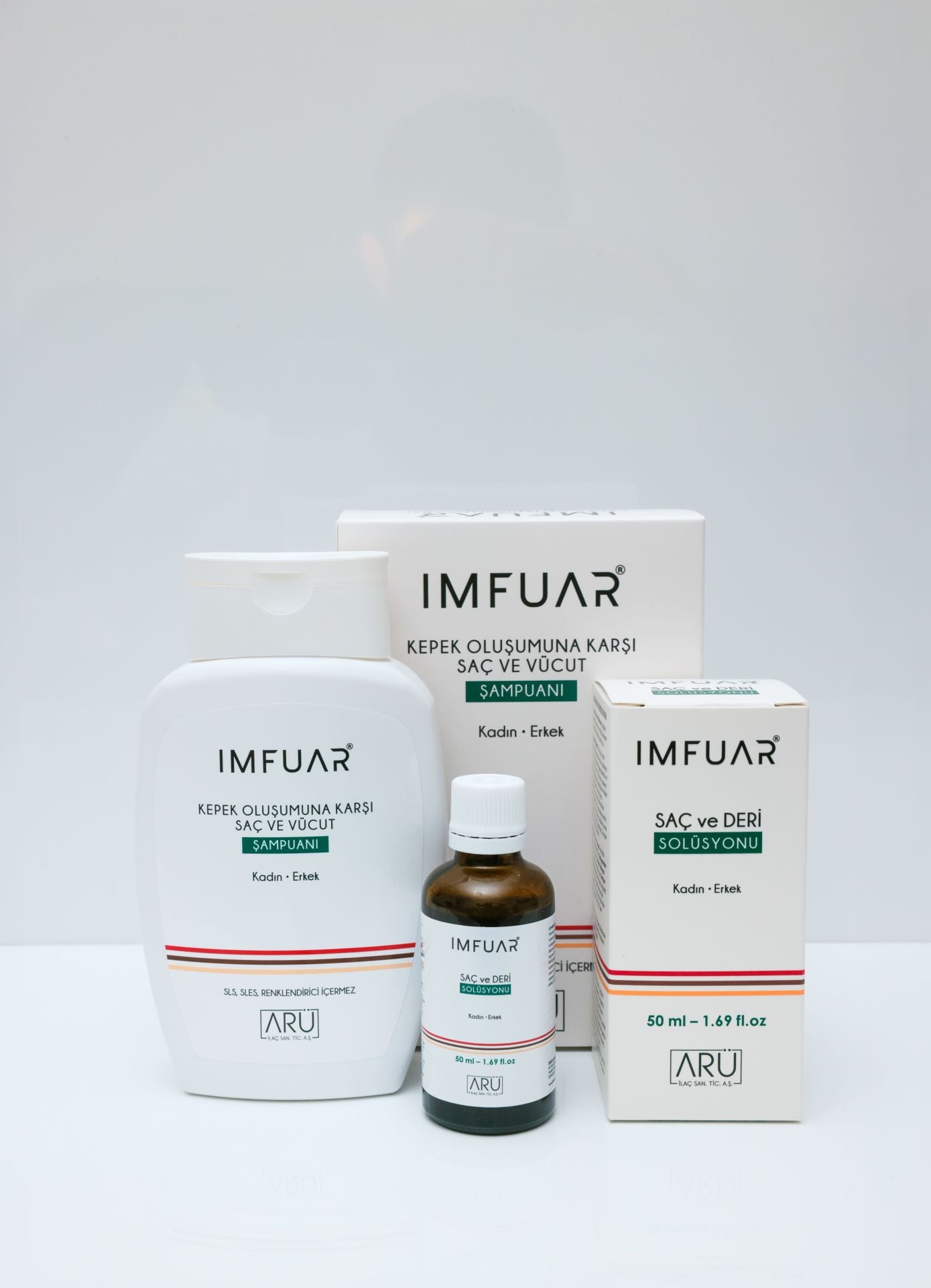 IMFUAR KEPEK OLUŞUMUNA KARŞI ŞAMP. 300 ML + SAÇ VE DERİ SOLÜSYONU 50 ML
