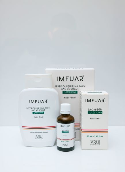 IMFUAR KEPEK OLUŞUMUNA KARŞI ŞAMP. 300 ML + SAÇ VE DERİ SOLÜSYONU 50 ML